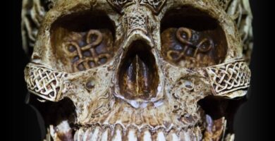 Calavera decorada con símbolos celtas