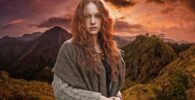 mujer celta en las montañas
