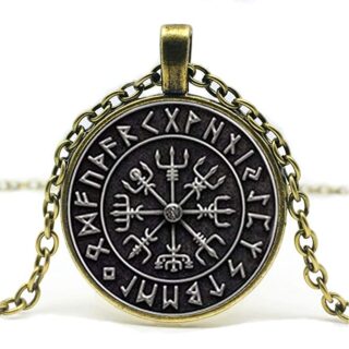 Símbolo vikingo vegvisir colgante.