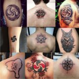 Tatuajes con el lauburu o cruz vasca en hombre y mujer.